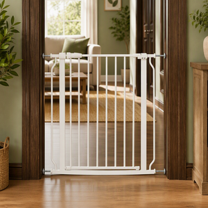 Barrière de sécurité pour bébés, tout-petits et animaux domestiques - Métal et plastique, hauteur 92 cm, fixation par pression, sans perçage, installation facile, utilisation pour escalier/porte. - Product Image 3
