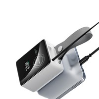 Power Bank Multi-Port 65W PD Pengisian Cepat 20000mAh dengan Kabel Type-C yang Dapat Ditarik, Layar TFT untuk Laptop, Ponsel, Tablet