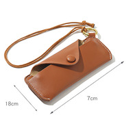 Sac de lunettes de soleil souple fait main Pvc étui à lunettes en cuir couvert bouton lunettes accessoires de lunettes
