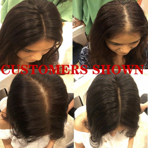 Topper en <span class=keywords><strong>cheveux</strong></span> vierges européens couleur marron, <span class=keywords><strong>avec</strong></span> nœuds invisibles, intégration respirante, entièrement noué à la main, base en filet 4x4, pour femmes souffrant de perte de <span class=keywords><strong>cheveux</strong></span> - Product Image 6