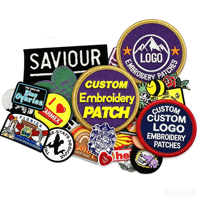 Patch brodé personnalisé avec logo et nom, thermocollant ou à coudre, grand format, pour vêtements et accessoires d'uniforme, vente en gros