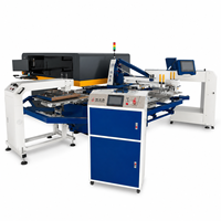 Machine d'impression sérigraphique ovale monochrome avec imprimante numérique, machine d'impression hybride pour t-shirts destinée aux usines de vêtements