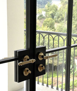 צרפתי סִגְנוֹן דלת מתקפלת מזכוכית מחוסמת סגסוגת אלומיניום כניסה פנימית עמידה לרוח סלון חדר שינה וילה מטבח - Product Image 4