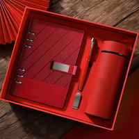 Ensemble cadeau d'entreprise, coffret cadeau d'affaires de luxe, bloc-notes personnalisé avec logo, format A5, avec stylo, bouteille d'eau, thermos, clé USB