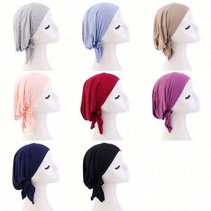 Skin Friendly Fabric Head Cover Girls Scarf Turban Modal Cotton Pre-Tied Head <b>Wrap</b> for Female - Product Image 6