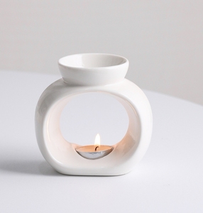 Chaudron huiles de parfum essentielles chauffe-cire de bougie en céramique blanche bon marché <span class=keywords><strong>brûleur</strong></span> de fonte - Product Image 5