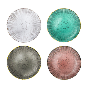 Vaisselle en Verre Bordée d'Or Luxe Léger, Assiette de Dîner Occidentale, Dessert, <span class=keywords><strong>Salade</strong></span>, Décoration Maison - Product Image 3