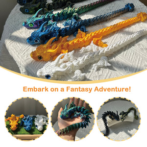 3D Printed Dragon Eyes Articulated Fidget Toy Unique Home Office <b>D</b>écor and Stress Relief Plastic 3D Printed Animals Dinosaurs - Product Image 3