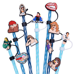 Ca Sĩ Taylor Swift Thiết Kế Tái Sử Dụng 10Mm PVC & Silicone Rơm Topper Thanh Phụ Kiện Cho Uống Ống Hút Moq <span class=keywords><strong>10Pcs</strong></span> - Product Image 4