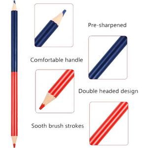 Crayons de couleur HB effaçables double-embout pré-affûtés rouge et bleu en vrac pour l'école et le bureau – Idéal pour les enseignants - Product Image 3