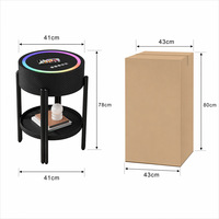 Table basse intelligente en verre trempé, vente en gros directe usine, design moderne et minimaliste, chargement sans fil, Bluetooth, mobilier de maison