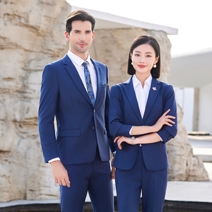 Ensemble de costume uniforme pour homme, manches longues, coupe classique, polyester/viscose, blazer et pantalon pour la réception de bureau - Product Image 3