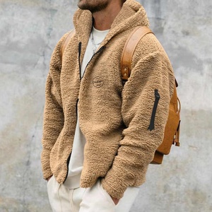 2023 vendita calda Logo personalizzato tinta unita con <span class=keywords><strong>cappuccio</strong></span> <span class=keywords><strong>felpa</strong></span> da uomo in maglia di lana con Zip in <span class=keywords><strong>pelliccia</strong></span> <span class=keywords><strong>felpa</strong></span> con <span class=keywords><strong>cappuccio</strong></span> - Product Image 4