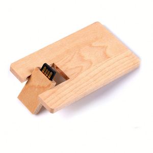 Memoria USB Personalizada de 64GB 32GB 16GB 8GB 4GB 128MB, Unidad Flash USB con Forma de Tarjeta de Crédito de Madera, Memoria USB con Forma de Tarjeta de Visita de Madera - Product Image 2