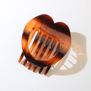 Pinces à cheveux en forme de cœur creux, élastiques à cheveux en plastique sans couture pour filles, accessoires capillaires tendance de style coréen - Product Image 4