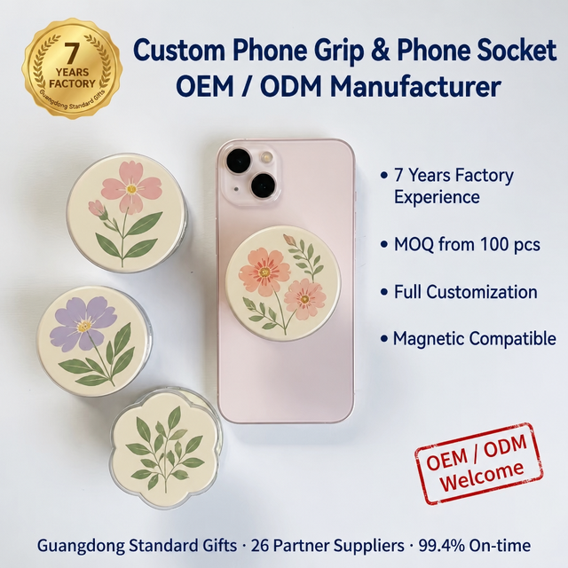 Phone Grip Magnetic Eco-Friendly Wooden Grain for Selfie Vlogging Private Label Custom Service