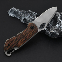 Ensemble de couteaux pliants à manche en bois pour l'extérieur, couteau de poche multifonctionnel de survie pour le camping et la chasse
