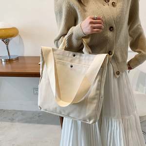 Custom Heavy Duty Reusable Fabric White Black Printed Logo Cotton Handle Canvas <b>Luggage</b> Tag Zipper Closure Drawstring Handle - Product Image 6