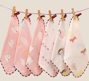 Serviettes pour bébé en gaze de coton pur, douces et absorbantes, 6 couches, 25*25CM, tissées, pour le bavoir, le visage, le bain, le mouchoir pour enfants, salle de bain - Product Image 1