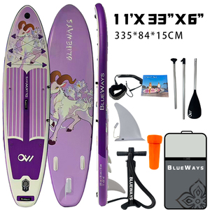 Tabla de Paddle Surf Inflable con Diseño de Cabra Morada, SUP Todoterreno de 11', Resistente, con Accesorios Completos para Lagos, Ríos y Océanos - Product Image 3