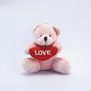 <span class=keywords><strong>Faire</strong></span> des porte-clés en peluche ODM EN71 standard saint valentin mignon rose <span class=keywords><strong>amour</strong></span> ours en peluche avec coeur - Product Image 1