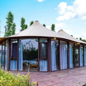 Verre de luxe en plein air safari glamping <span class=keywords><strong>yourte</strong></span> tente de villégiature avec salle de bain à vendre - Product Image 1