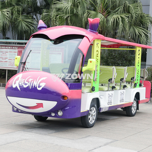 รถบัสไฟฟ้าชมวิวแบบเปิดประทุนลายการ์ตูนสีไล่ระดับแฟชั่นสำหรับนักท่องเที่ยวในสวนสนุก - Product Image 1