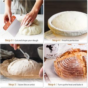 Factory Price Custom Logo Natural Rattan Bread Proofing Basket Set for Branded <b>Baking</b> <b>Equipment</b> Kitchen Supplies - Product Image 3