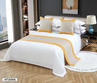 SANHOO Ensemble de couvre-lit et de taies d'oreiller de luxe européen, couvre-lit personnalisé, ensembles de coussins, ensemble de literie pour chambre d'hôtel, écharpe de lit