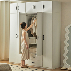 Armoires de placard sur mesure, ensemble de chambre à coucher, armoire en acier à deux portes <span class=keywords><strong>avec</strong></span> tringle de suspension et étagères, grand rangement pour chambres familiales - Product Image 3