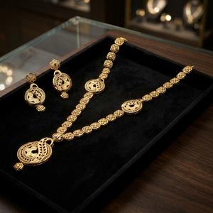 Wholesale Fashion Jewelry 14K 18K 24K <b>Gold</b> Filled Turkish <b>Jewellery</b> Oro Joyeria, Traditional Floral Design Turkish Long Jewelry - Product Image 5