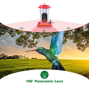 กล้องติดตู้ให้อาหารนกแบบพาโนรามาอัจฉริยะ รุ่นใหม่ล่าสุด พลังงานแสงอาทิตย์ ความละเอียด 5MP พร้อมกล้องมองภาพนกฮัมมิ่งเบิร์ด สำหรับใช้งานกลางแจ้ง - Product Image 2