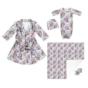 Saco de Dormir para Bebé con Estampado de Bambú, Camisón para Adulto, Gorro para Bebé, Manta, Saco de Dormir, Regalo para Embarazadas - Product Image 5