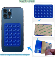24 pièces de ventouses carrées en silicone adhésives 3M ultra-résistantes, autocollants fins pour coque de téléphone, utilisation portable sur lit et bureau