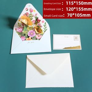 Nuovo biglietto di <span class=keywords><strong>auguri</strong></span> creativo fiore 3D Craft augurando <span class=keywords><strong>compleanno</strong></span>, gratitudine, natale e capodanno Gift Card con busta - Product Image 4