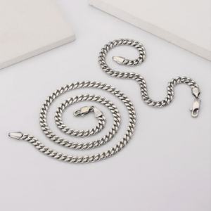 Chaîne pour homme en acier inoxydable argenté, or véritable 18 carats, or massif, tendance, durable, ne se décolore pas, pour hommes et garçons - Product Image 3