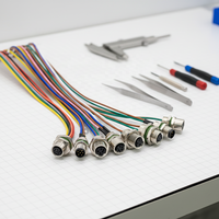 Câble d'assemblage M12 pour LED étanche, mâle-femelle, 2, 3, 4, 5, 6, 7, 8 broches pour applications d'alimentation