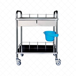 Carrito de Tratamiento Médico de Acero Inoxidable Xin Yuchen 670x450x900mm con Doble Cajón para Uso Hospitalario - Product Image 4