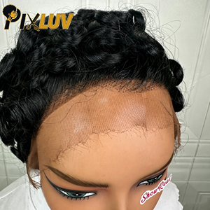 Parrucche Frontali in Pizzo HD 13x4 Senza Colla con Capelli Umani Vergini Brasiliani Grezzi Remy Chioma per Taglio Pixie Ricci Ondulati - Fornitori all'Ingrosso - Product Image 3