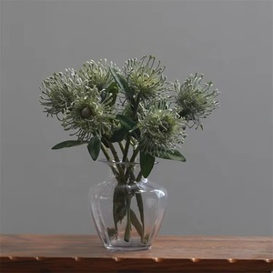 Centre de table en fleurs artificielles tropicales de haute qualité, violettes et vertes, en plastique, pour mariage, Noël, remise de diplôme - Product Image 4