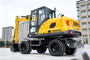 Pelle mobile sur roues polyvalente à haut rendement 8 tonnes 0,33 m³ XE80WG, puissance 48 kW, équipement de construction - Product Image 1