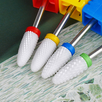 Embouts de perceuse à ongles en céramique, forme conique, résistants à la chaleur, durables, pour retirer le vernis gel, nettoyer les cuticules, polir, outils de manucure