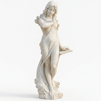 Statue en marbre blanc taille réelle sculptée à la main |   Sculpture de femme déesse grecque, drapé classique, décoration de jardin, villa extérieure, art personnalisé