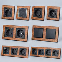 En Oferta: Enchufe Francés de 3 Tomas y Interruptor de Alta Calidad para Panel de Madera Sólida, Personalizable