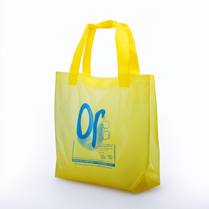 Grand sac à provisions en plastique transparent avec logo personnalisé d'usine Petit magasin de détail de cosmétiques avec poignée - Product Image 1