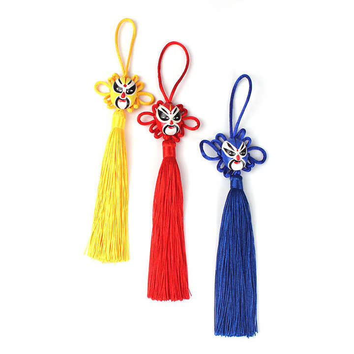 Национальный характерный ручной работы китайский узел Пекинская опера Макияж лица китайский узел кисточкой кулон