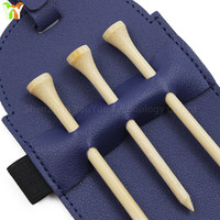 YY Stock Gros Accessoire De Golf En Cuir PU Golf Tee Case Logo Personnalisé Personnalisé Tee Holder Ceinture Cadeau Parfait pour Les Golfeurs