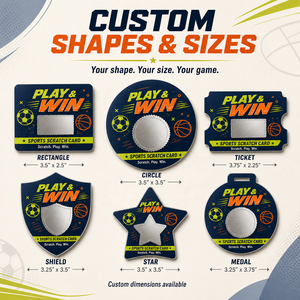 Nouvelles cartes à gratter rondes personnalisées sur le thème du sport, impression numérique couleur originale, cartes à gratter promotionnelles en carton - Product Image 3