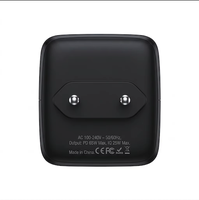 Chargeur de voyage industriel USB C PD 3.0 65W avec câble rétractable, charge rapide, prise pliable, protection intelligente OTP, écouteurs, caméra