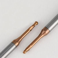 Mata Bor Nano Black Coated Ball Nose End Mill 56 Derajat Deep Groove Undercut Tungsten Carbide untuk Baja